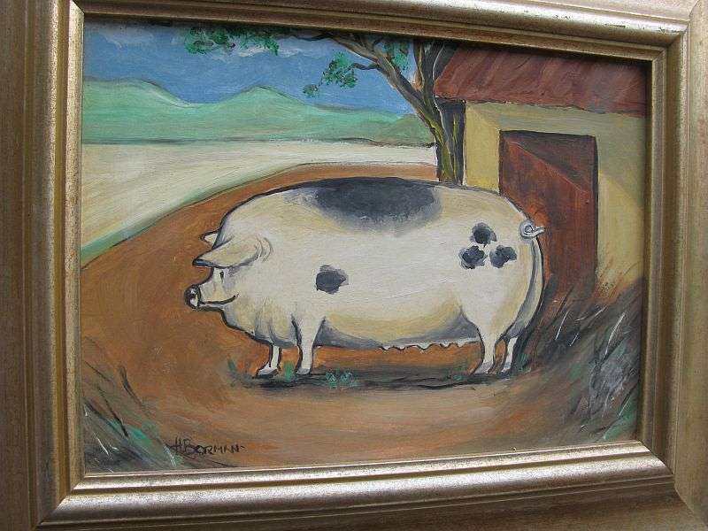 A CHARACTERFUL ORIGINAL ACRYLIC / OIL PAINTING BY SOUTH AFRICAN ARTIST HANNES BORMAN !! LOVE IT !!