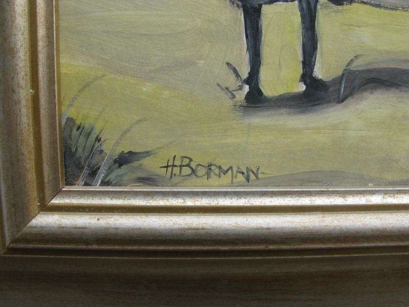 AN ORIGINAL OIL / ACRYLIC ON BOARD BY SOUTH AFRICAN ARTIST HANNES BORMAN !! LOVELY FRAME !!