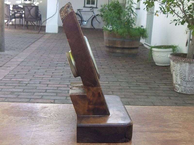 AN UNUSUAL SOLID WOOD VINTAGE GERMAN MADE KIENZLE DESK OR MANTEL CLOCK ...TICKS AND STOPS...REPEAT