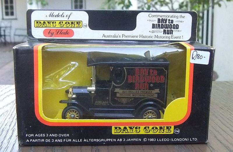 A VINTAGE DIE CAST METAL MODEL BY LLEDO ADVERTISING THE "BAY TO BIRDWOOD RUN" - MOTORING EVENT !!