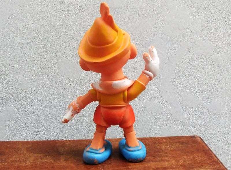 A SUPER RARE VINTAGE ORIGINAL RUBBER PINNOCHIO FIGURE ... FROM AROUND THE 1950`S OR 60`S ...WOW !!