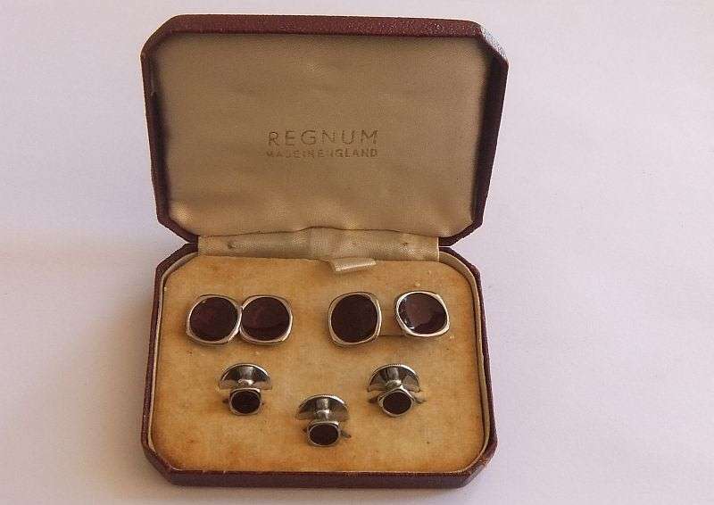 SALE !! LOW LOW R50 START - FREE COMBINING - ART DECO GENTS CUFFLINKS DRESS SET