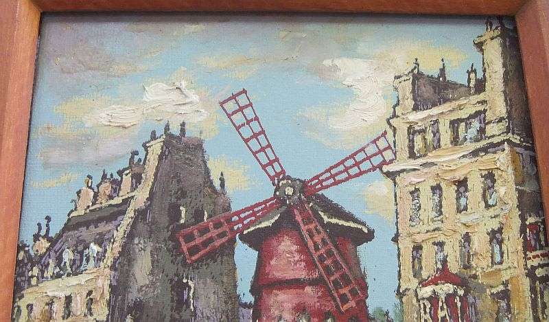 A SUPERB ORIGINAL OIL ON CANVAS PAINTING DEPICTING THE FAMOUS MOULIN ROUGE !! SIGNED BY THE ARTIST