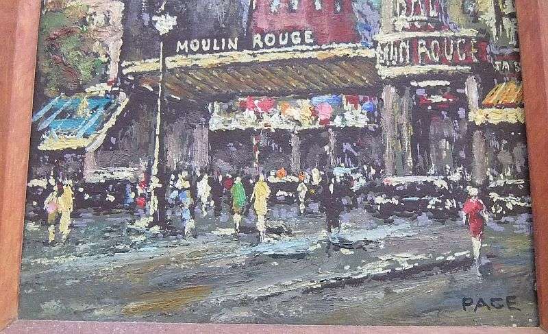 A SUPERB ORIGINAL OIL ON CANVAS PAINTING DEPICTING THE FAMOUS MOULIN ROUGE !! SIGNED BY THE ARTIST