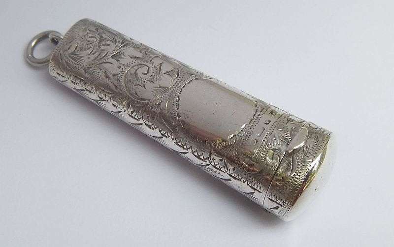 A VERY RARE HALLMARKED STERLING SILVER CHEROOT HOLDER CASE DATED 1902 BIRMINGHAM !! WOW !!