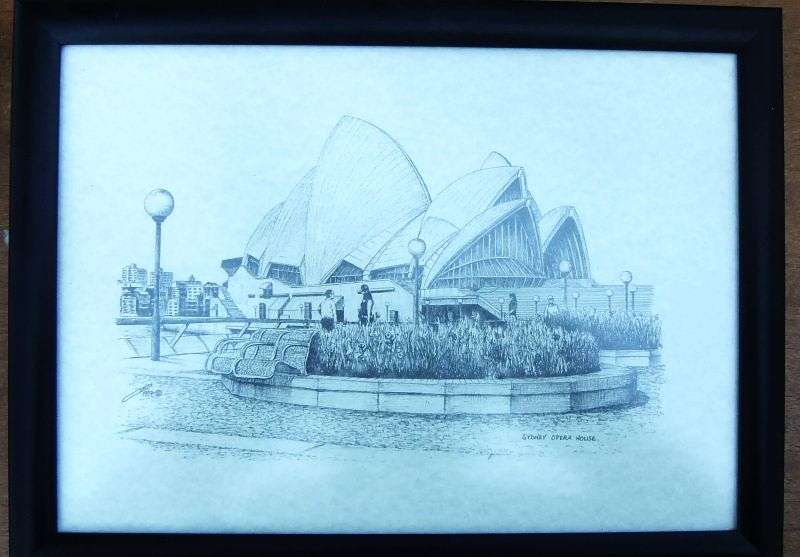 COOL !! FOUR PRINTS BY C SMITH DEPICTING AUSTRALIAN ARCHITECTURE OR LANDMARKS ...BID FOR ALL !!