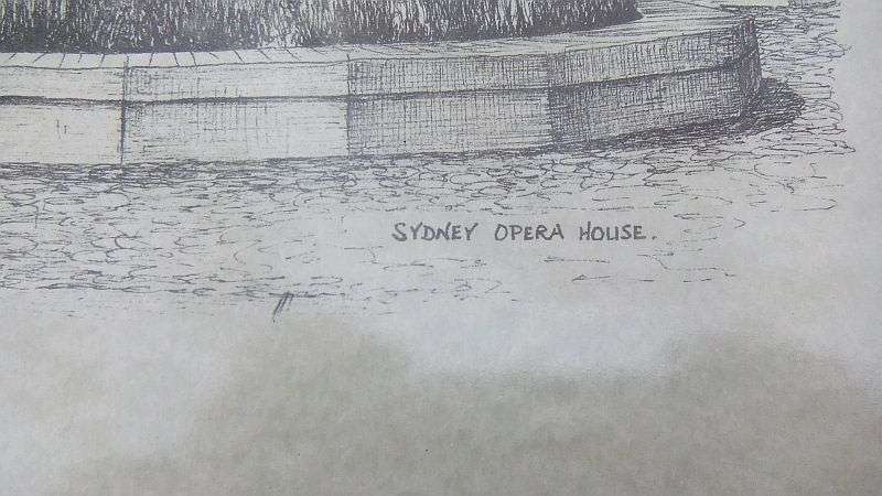COOL !! FOUR PRINTS BY C SMITH DEPICTING AUSTRALIAN ARCHITECTURE OR LANDMARKS ...BID FOR ALL !!