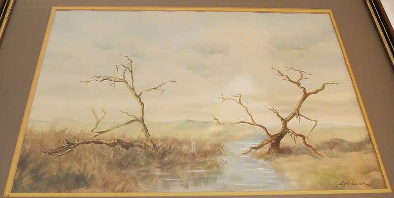An original signed watercolour painting by SA artist E.M Clur