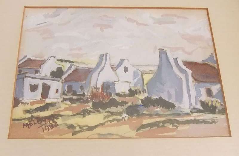 An original vintage watercolour painting by SA artist Mel Buys dated 1983