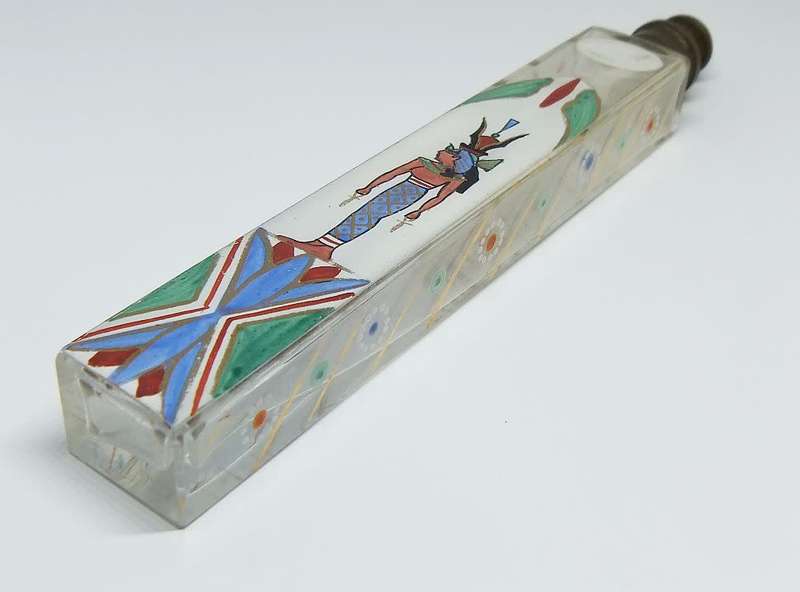 A super rare hand painted antique perfume bottle by Ahmed Soliman - Circa 1920`s