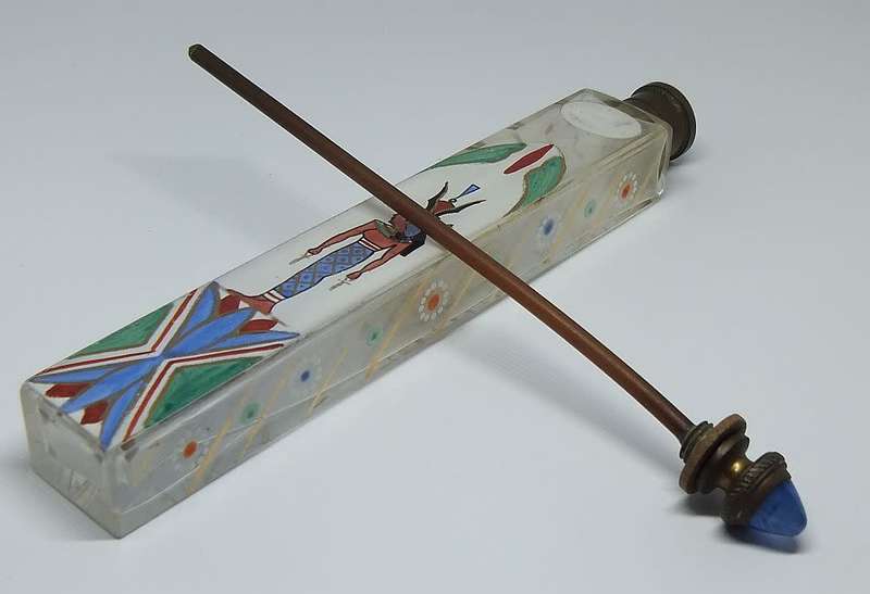 A super rare hand painted antique perfume bottle by Ahmed Soliman - Circa 1920`s