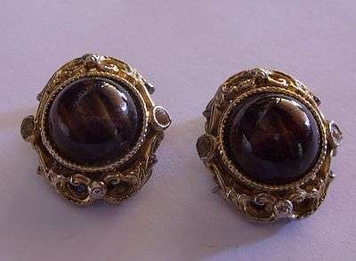 OLD CLIP ON EARRINGS - MADE IN AUSTRIA