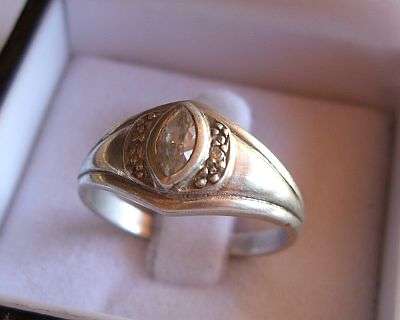 STERLING SILVER RING - DIAMOND SHAPE CZ - TESTED