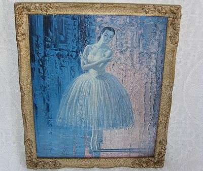 COLLECTABLE - FREE SHIPPING - BALLERINA - RARE TRETCHIKOFF PRINT - ORIGINAL FRAME