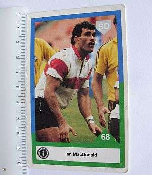 1992 RUGBY CARD - IAN MACDONALD