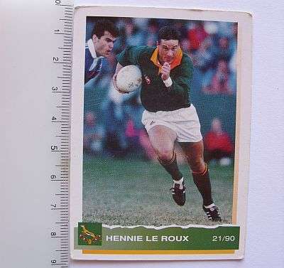 RUGBY TRADING CARD - OLD SA FLAG - 1994 - HENNIE LE ROUX