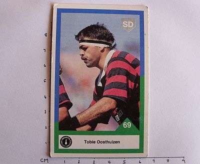 1992 RUGBY CARD - TOBIE OOSTHUIZEN