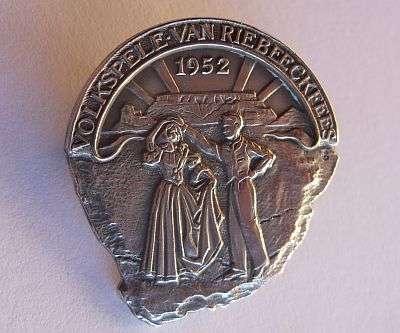 COLLECTABLE - STERLING SILVER BADGE - JAN VAN RIEBEECK FEES 1952