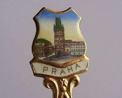 COLLECTABLE TEASPOON - ENAMEL - PRAHA