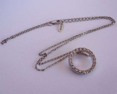 A MAGNIFICENT DESIGNER STERLING SILVER NECKLACE WITH CZ PENDANT BY GEORGINI