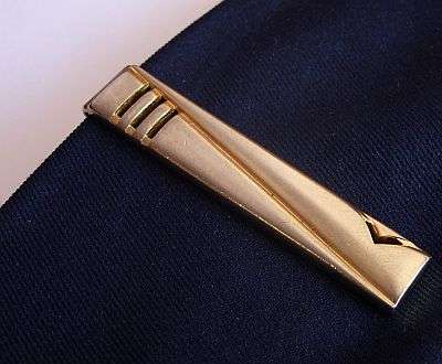 VINTAGE TIE PIN / CLIP - DECORATED BAR