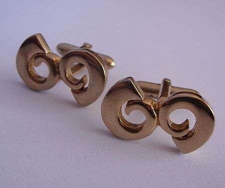 VINTAGE CUFFLINKS - THE NUMBER 69 - GOLD PLATED