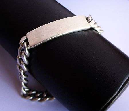 QUALITY THAT WILL BLOW YOU AWAY !!! A HEAVY SOLID STERLING SILVER DESIGNER ID BRACELET - AWESOME !!!
