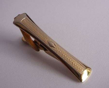 VINTAGE TIE PIN / CLIP - PATTERNED BAR
