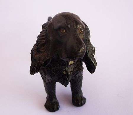 A SOLID METAL DOG ORNAMENT - MADE FOR A BASE / STAND