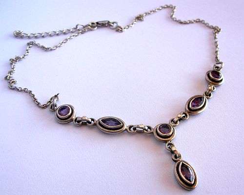 WOW WOW WOW !!! THE MOST EXCEPTIONAL STERLING SILVER NECKLACE SET WITH FACETED AMETHYSTS !!! TAKE ME