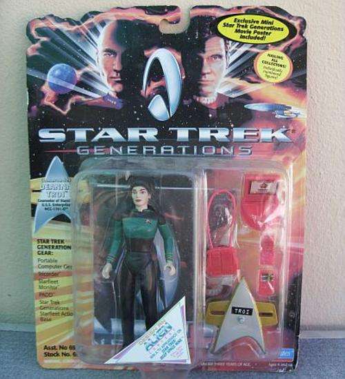 1994 STAR TREK GENERATIONS - COMMANDER DEANNA TROI FIGURE - MINT ON CARD