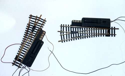2x Fleischmann 6041 HO gauge Electric Straight Points