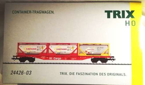 Trix 24426-03  DB Cargo Container wagon HO 2-rail DC