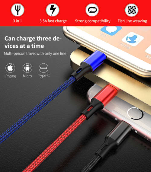 BLACK-in-1 USB charging cable