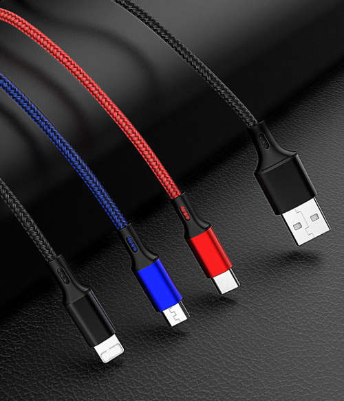 BLACK-in-1 USB charging cable