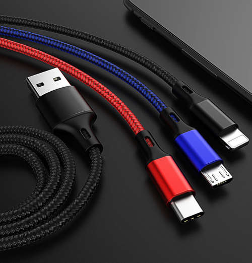 BLACK-in-1 USB charging cable