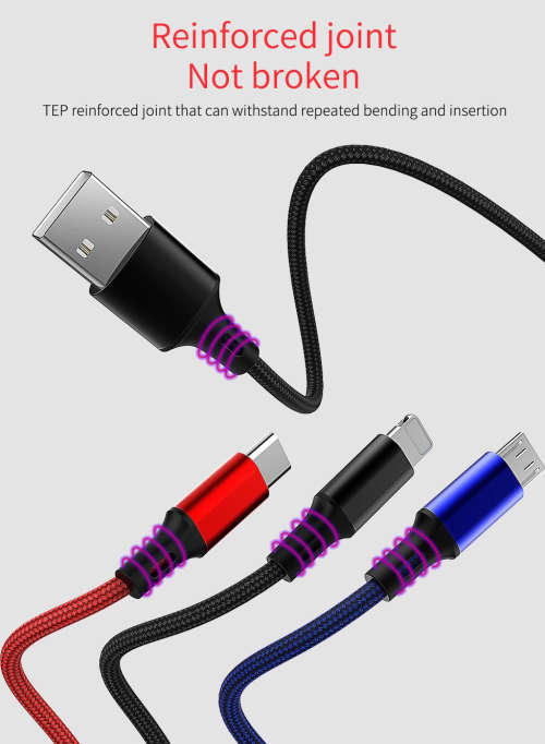BLACK-in-1 USB charging cable