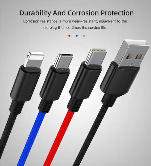 BLACK-in-1 USB charging cable