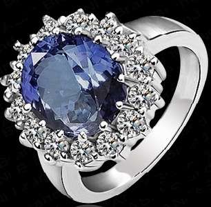 Amazing! Luxurious Platinum Colour British Princess Engagement Ring - Size 8 (P 1/2)