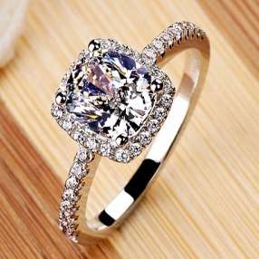 Magnificent! 2 Carat Cr. Cushion Cut Diamond Engagement Ring with Accents - Size 7 (N 1/2)