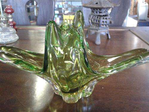 Beautiful Green Murano Glass Bowl