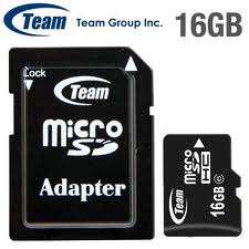 Team 16GB Micro SDHC Memory Card + Adapter