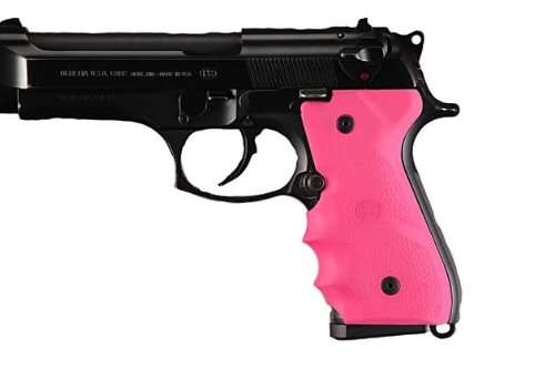 Hogue Beretta 92/96 Series Grip with Finger Grooves, Pink