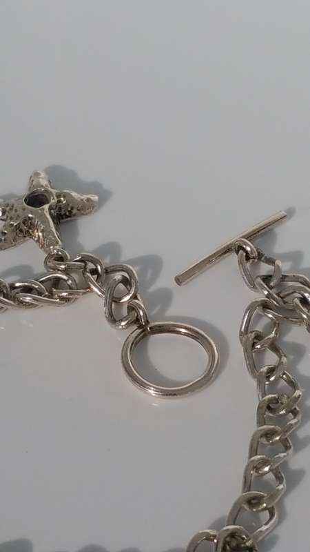 ***AKM - Handmade Silver Bracelet + 5 starfish charms***