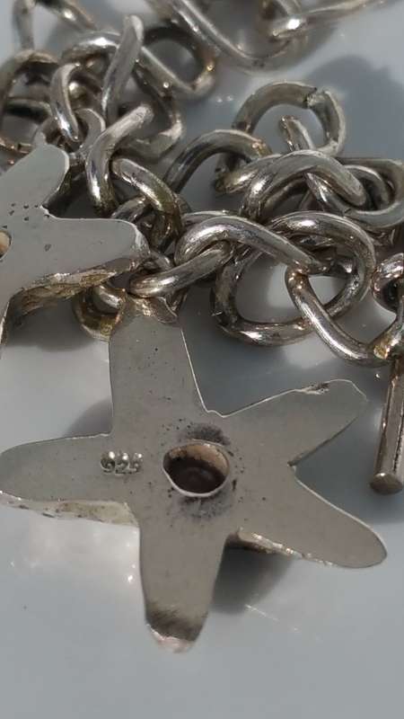***AKM - Handmade Silver Bracelet + 5 starfish charms***