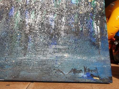 ***Allan Kuhnel - Original painting - BLUE NIGHT CITY - In the stillness before the awakening***