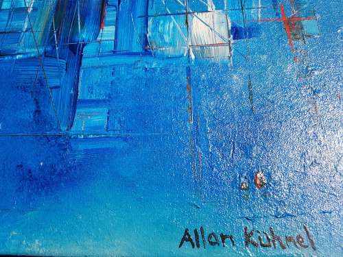 Allan Kuhnel - original abstract painting - The Harbour