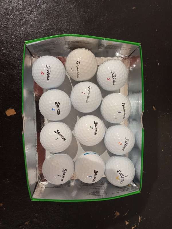 12 X  Variety Golf Ball Pack  + 50 X Golf Tees + NEW Callaway Soft X LS Triple Track 2023 Model