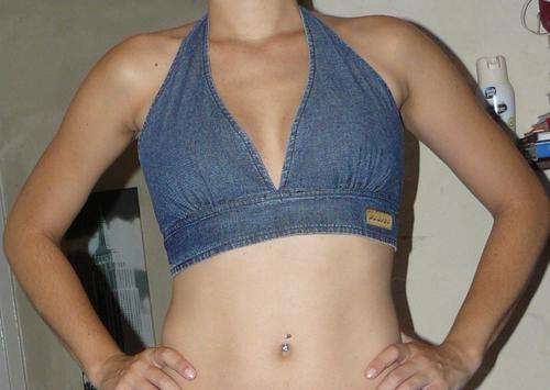 Denim "bikini top" woolworths basics by Craig Native - Size 12