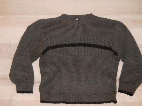Mens black and grey chunky knit jersey - M